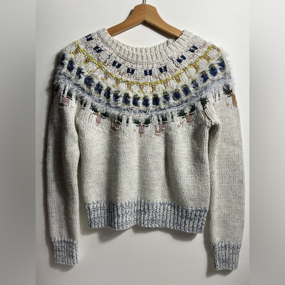 The Reeds Women's Fair Isle Fuzzy Multicolor Patterned Sweater